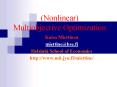 (Nonlinear) Multiobjective Optimization PowerPoint PPT Presentation
