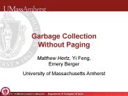 Garbage Collection Without Paging