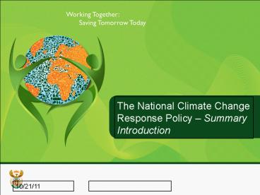 The National Climate Change Response Policy 