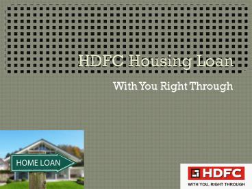 HDFC Housing Loan