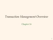 Transaction Management Overview
