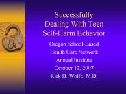 Successfully Dealing With Teen Self-Harm Behavior