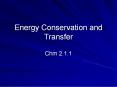 Energy Conservation and Transfer PowerPoint PPT Presentation