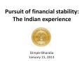Pursuit of financial stability: The Indian experience PowerPoint PPT Presentation