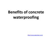 Benefits of concrete waterproofing