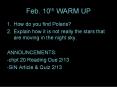 Feb. 10th WARM UP PowerPoint PPT Presentation