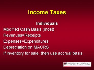 Income Taxes