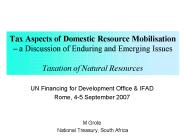 Tax Aspects of Domestic Resource Mobilisation 