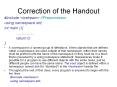 Correction of the Handout PowerPoint PPT Presentation