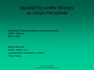 MAGNETIC HORN DESIGN for CNGS PROGRAM