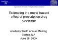 Estimating the moral hazard effect of prescription drug coverage PowerPoint PPT Presentation