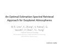 An Optimal Estimation Spectral Retrieval Approach for Exoplanet Atmospheres PowerPoint PPT Presentation