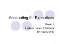Accounting for Executives PowerPoint PPT Presentation