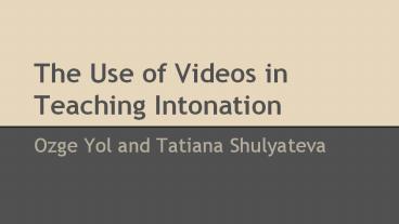 The Use of Videos in Teaching Intonation (1)