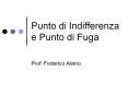 Punto di Indifferenza e Punto di Fuga PowerPoint PPT Presentation