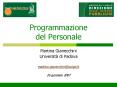 Programmazione del Personale PowerPoint PPT Presentation