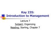 Kay 235: Introduction to Management