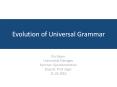 Evolution of Universal Grammar PowerPoint PPT Presentation