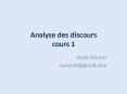 Analyse des discours cours 1 PowerPoint PPT Presentation