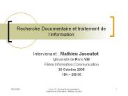 Intervenant : Mathieu Jacoutot