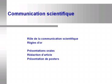 Communication scientifique