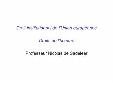 Droit institutionnel de l