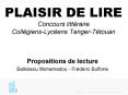 PLAISIR DE LIRE Concours litt PowerPoint PPT Presentation