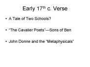 Early 17th c. Verse
