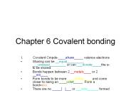 Chapter 6 Covalent bonding