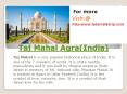 Taj Mahal Agra India PowerPoint PPT Presentation