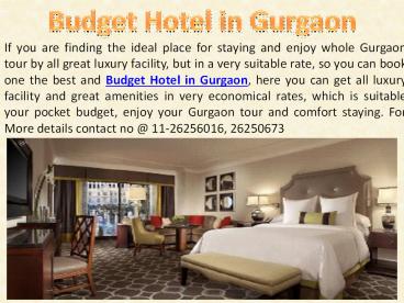 Book Best Budget Hotel in Gurgaon