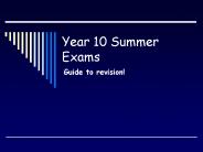 Year 10 Summer Exams