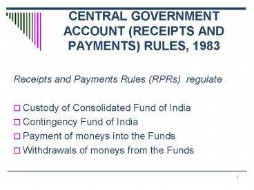 CENTRAL GOVERNMENT ACCOUNT (RECEIPTS AND PAYMENTS) RULES, 1983