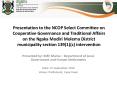 Presentation to the NCOP Select Committee on Cooperative Governance and Traditional Affairs on the Ngaka Modiri Molema District municipality section 139(1)(c) intervention PowerPoint PPT Presentation