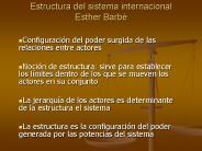 Estructura del sistema internacional Esther Barb