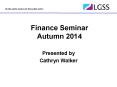 Finance Seminar Autumn 2014 PowerPoint PPT Presentation