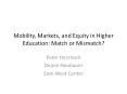 Mobility, Markets, and Equity in Higher Education: Match or Mismatch? PowerPoint PPT Presentation
