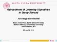 Assessment of Learning Objectives in Study Abroad  An Integrative Model  Diane Jonte-Pace, Santa Clara University Barbara Molony, Santa Clara University Joan Gillespie, IES IES April 8, 2010 PowerPoint PPT Presentation