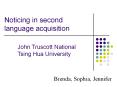 Noticing in second language acquisition PowerPoint PPT Presentation