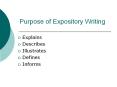 Purpose of Expository Writing PowerPoint PPT Presentation