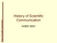 History of Scientific Communication PowerPoint PPT Presentation