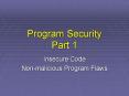 Program Security Part 1 PowerPoint PPT Presentation