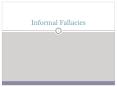Informal Fallacies PowerPoint PPT Presentation