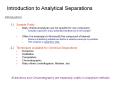 Introduction to Analytical Separations PowerPoint PPT Presentation
