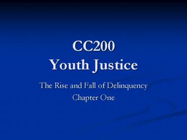 CC200 Youth Justice