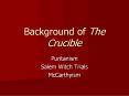 Background of The Crucible PowerPoint PPT Presentation
