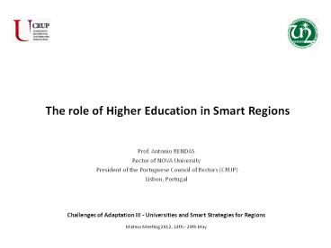 The role of Higher Education in Smart Regions