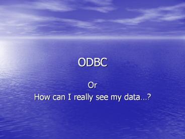 ODBC