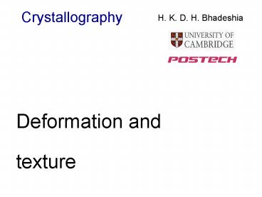 Deformation and texture