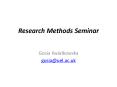 Research Methods Seminar PowerPoint PPT Presentation